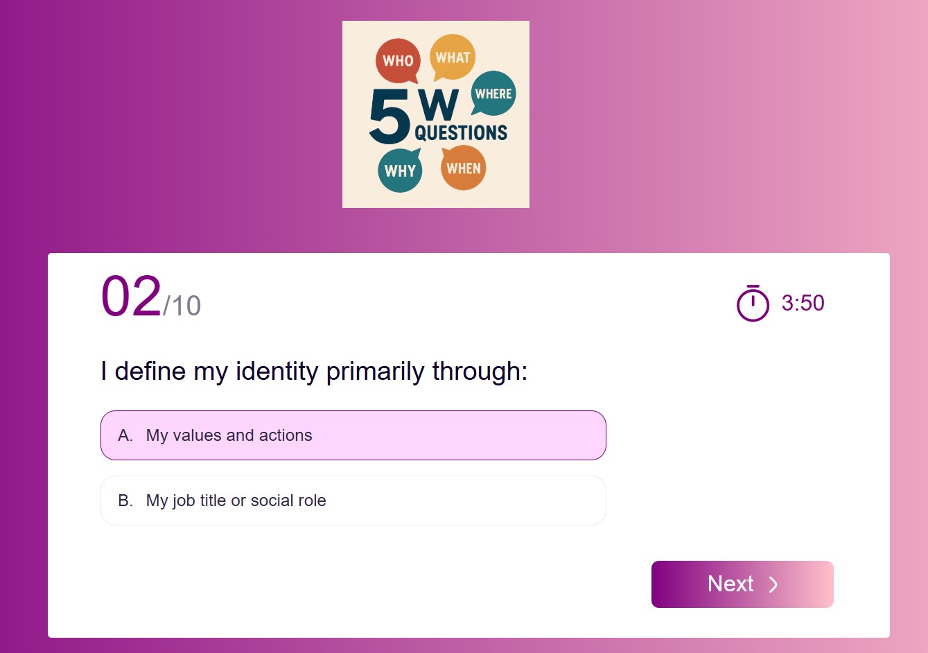 Who am I really quiz